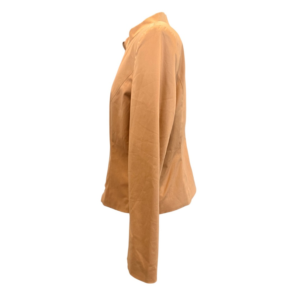 The Limited Stretch Camel Gold Zip Up Mock Neck Jacket Blazer Womens Large L - Picture 5 of 9